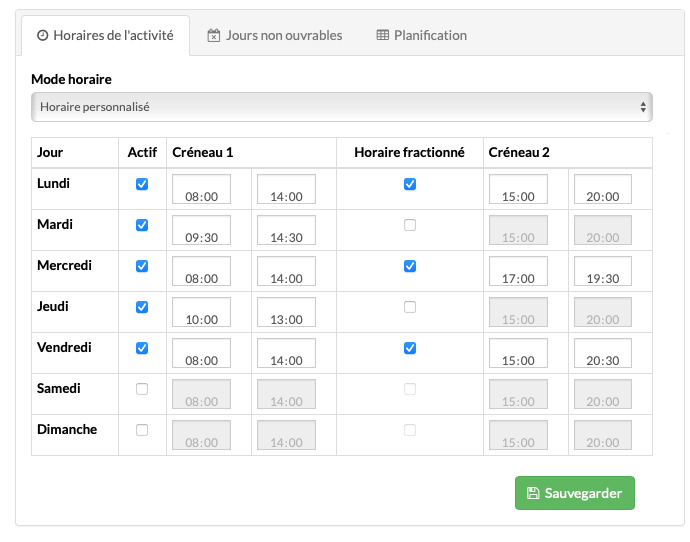 Configuration des horaires d’ouverture pour les entreprises du secteur animalier