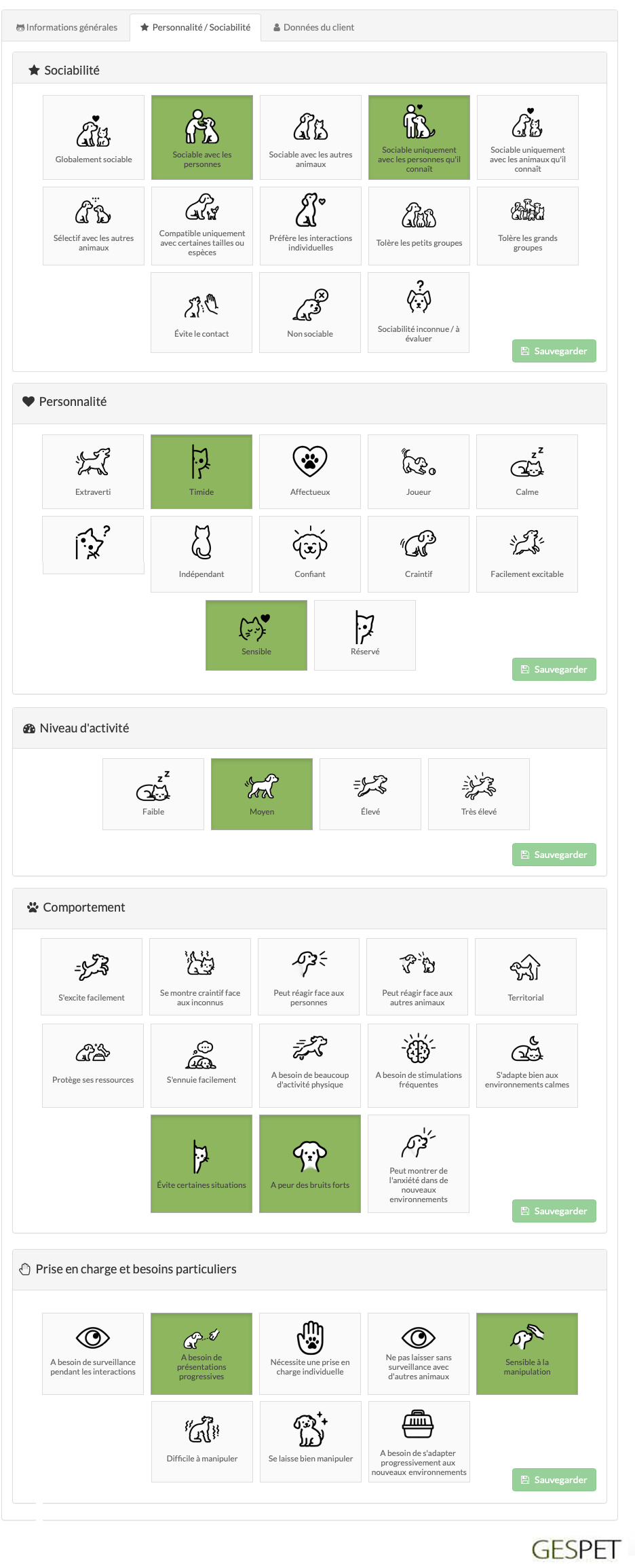 software socialización animales