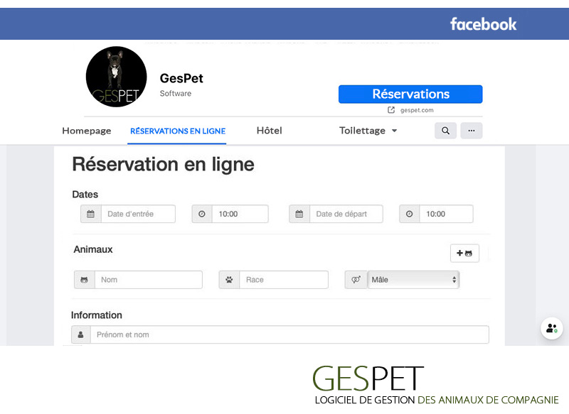 online booking facebook for pet business