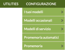 Menu di configurazione del modulo Marketing