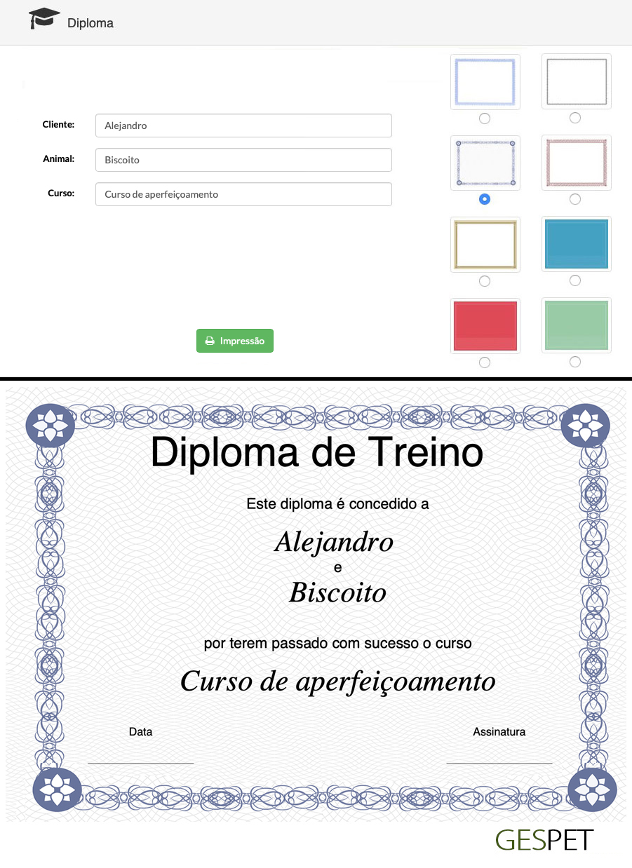 print free training diploma