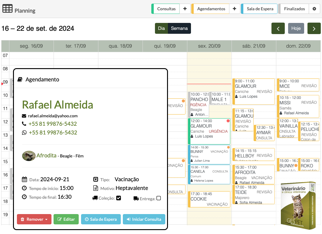 agenda veterinária