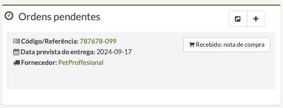 programa loja de animais pedidos pendentes do fornecedor