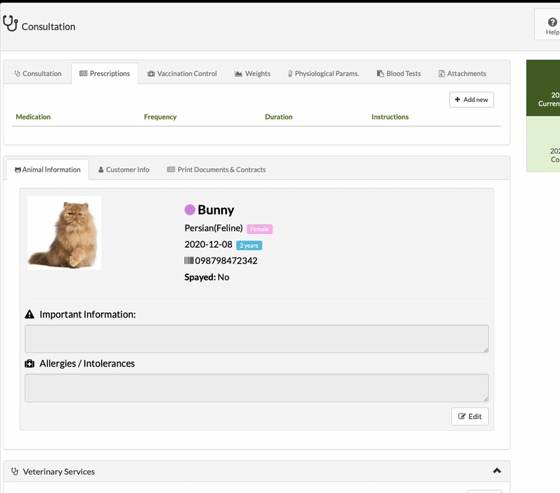enviar prescrição veterinária por e-mail