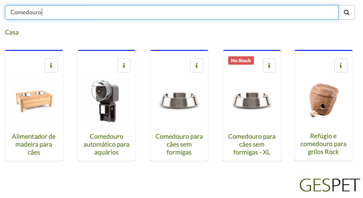 software pet shop categorias e busca de produtos