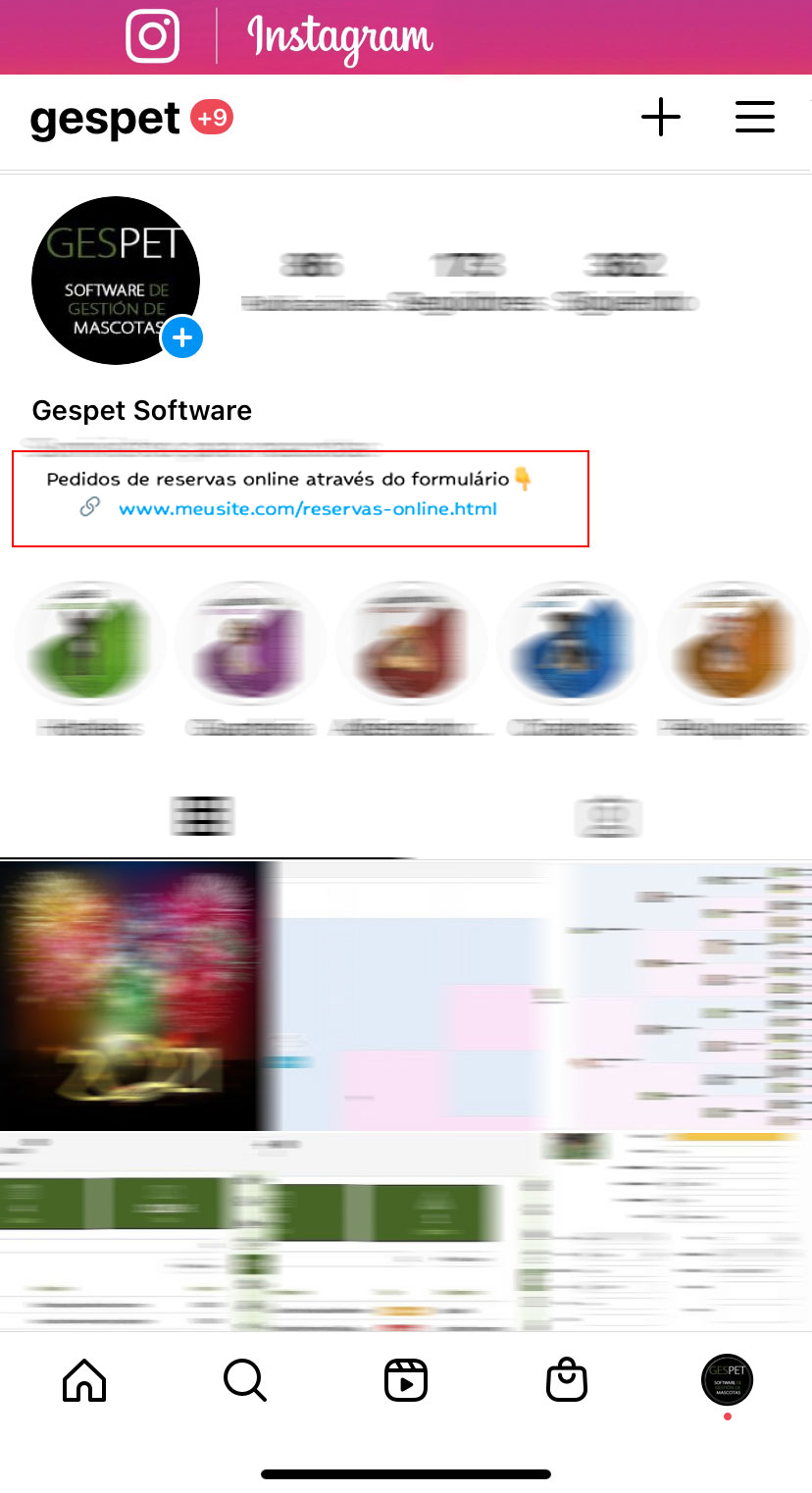 Instagram online booking link