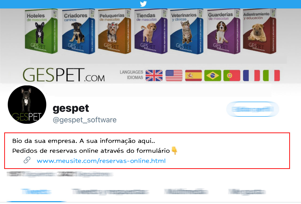 Twitter online booking link